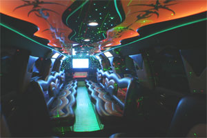 22 Pass. Cadillac Escalade Limousine Interior