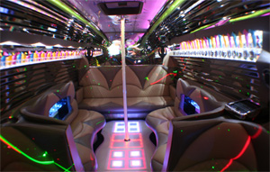 Golden Eagle Party Bus Interior, los angeles limo bus